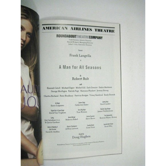 A Man for All Seasons Playbill 2008 Roundabout Theatre Company Frank Langella - Picture 4 of 9